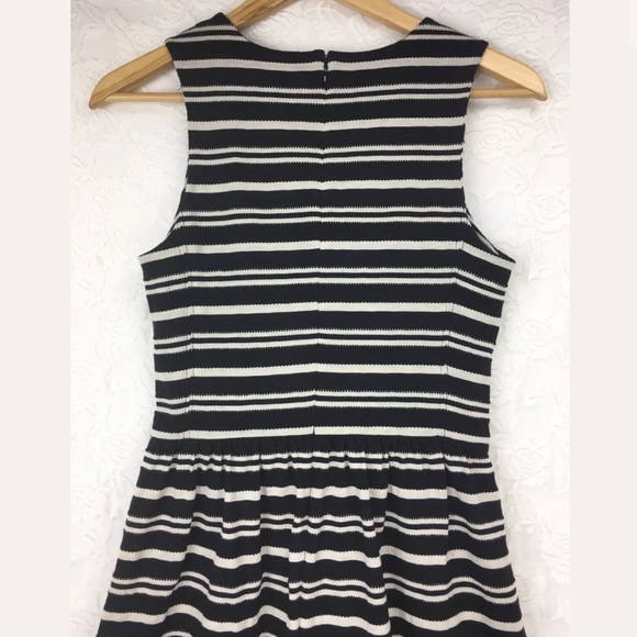 J. Crew Black Cream Textured Striped Dress - Picture 7 of 7